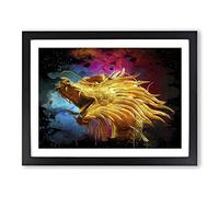 Oriental Dragon Modern CB Framed Print | A2 Black Framed Wall Art | Ready to Hang | Modern Nature Picture | Living Room Bedroom Lounge Office