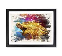 Oriental Dragon Modern FC Framed Wall Art Print, Ready to Hang Picture for Living Room Bedroom Home Office Décor, Black A2 (64 x 46 cm)