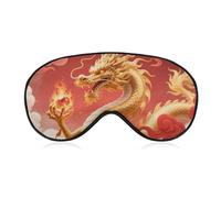 Oriental Dragon Orb Sleep Mask for Women Men, Breathable Soft Sleeping Mask Adjustable Eye Cover Light Blocking Eye Masks for Travel, Home, Office, Nap, Flights