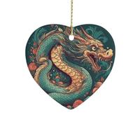 Oriental Dragon Pattern Ceramic Ornament Home Decor Keepsake