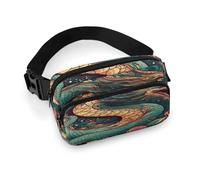 Oriental Dragon Pattern Fanny Pack Running Casual Waist Bag Waist Pack Large Crossbody Bags Lightweight Belt Bag Mini Slim Waist Belt with Adjustable Strap for Travel Hiking Walking