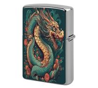 Oriental Dragon Pattern Lighter Case Cover Metal Lighter Case