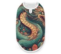 Oriental Dragon Pattern Pet Vest Breathable Dog Shirt Soft Dog Sleeveless T Shirt Fashion Pet Sweater Funny Puppy Clothes Dog Jacket Pet Clothes for Small Medium Dogs Puppy Cat X-Large