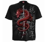 ORIENTAL DRAGON - T-Shirt Black Spiral Black S