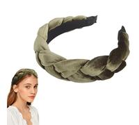 Oriental eLife Velvet Headband, Wide Twisted Knotted Headband, Braided Headband, Headbands, Headband, Vintage Padded Headband for Women and Girls, Green