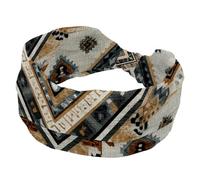 Oriental Ethnic Pattern Headbands for Women, Wide Headband, Non Slip Turban Head Wraps, Elastic Sweat Yoga Workout Hairband Soft Hairwrap Bandana