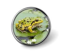 Oriental Fire-bellied Toad Round Lapel Pins Cute Enamel Pin Badge for Men/Women Tie Tack Brooch Clothing Jewelry Accessories Party Favors, Hat Suit Decorations Party Gifts