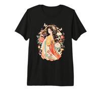 Oriental Hanfu Butterfly Floral Art Premium T-Shirt