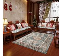 Oriental Heated Rug - Graphene Electric Carpet with 9-Layer Safety, Non-Slip & Waterproof Design for Chinese-Style Living Room - Warm & Quiet(Style6,32x63in/80x160cm)