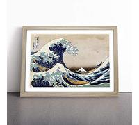 Oriental Hokusai Under the Great Wave of off Kanagawa | Framed Wall Art Print | Modern Home Decor Picture | Ready to Hang Artwork for Living Room, Bedroom, Kitchen or Office | Multiple Sizes
