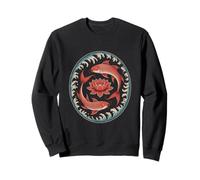 Oriental Koi Fish And Lotus Waves Design Sweatshirt