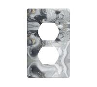 Oriental Marble Stone Electrical Outlet Covers, Standard Size 1-Gang 4.50" X 2.76", Unbreakable Polycarbonate Thermoplast
