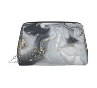 Oriental Marble Stone Leather Toiletry Organizer Bag, Travel-Friendly Makeup Pouch for Women
