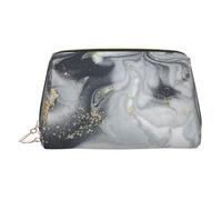 Oriental Marble Stone Leather Toiletry Organizer Bag, Travel-Friendly Makeup Pouch for Women
