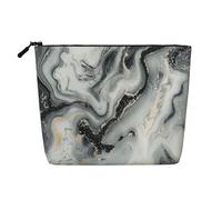 Oriental Marble Stone Printed Travel Makeup Bag Imitation Linen Cosmetic Bags Waterproof Cosmetic Case Organizer for Women