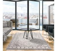 AREA GREY RUGS LIVING ROOM EXTRA LARGE SMALL SOFT SHORT PILE CLASSIC MOROCCAN BEDROOM HALLWAY RUNNER CARPET BORDERED TRADITIONAL DESIGN NEW (160 x 230 cm)