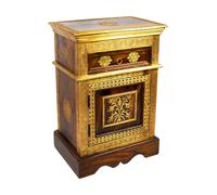 Oriental Nightstand Gowri Solid Wood Brass India 30x45x65 cm
