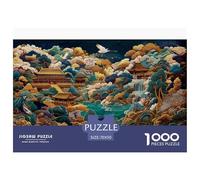 Oriental Pagoda Puzzles 1000 Piece Challenge Toy Adults And Children Fantasy Puzzle Game Family Fun Jigsaws Puzzles Creative Bonding Home Decoration Gift 70x50cm/1000pcs