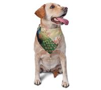 Oriental Peacock on Flower Tree Dog Bandana Pet Scarf Accessories for Small Medium Dogs Cats Photo Prop, Triangle Pet Bandanas Adjustable Puppy Bib Washable Dog Kerchief Puppy Neckerchief