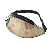 Oriental Peacock on Flower Tree Fanny Pack for Men Women Crossbody Waist Bag Waterproof Sports Belt Bag Outdoor Hip Pack