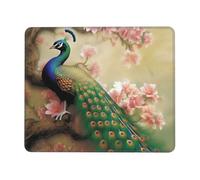 Oriental Peacock on Flower Tree Mouse Pad Waterproof Gaming Mousepad for Office Computer Mousepads for Desk Pad with Non-Slip Rubber Base Washable Cloth Mouse Mat 7 x 8.6 in