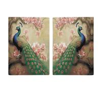 Oriental Peacock on Flower Tree Passport Holder Fashion Passport Cover Passport Protector Travel Document Organizer ID Card Protector Exquisite Passport Wallet Cover Credit Card Holder