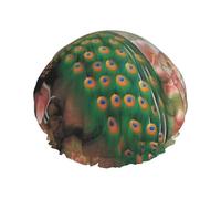 Oriental Peacock on Flower Tree Printed Shower Cap For Women Double Layer Waterproof Bath Hair Hat Reusable Bath Caps Elastic Hair Protection Ladies Spa Salon Bathing Shower Hat