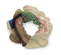 Oriental Peacock on Flower Tree Satin Scrunchies for Women Hair Ties Soft Satin Hair Scrunchies No Crease Frizz-Free Gentle Elastic Hair Bands Stylish Hair Accessories Decor&Gifts