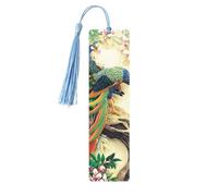 Oriental Peacock On Flower Tree Wooden Bookmark Perfect Decoration for Bookmarks Lovers Students Reading Book Club