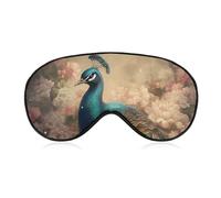 Oriental Peacock Pattern Sleep Mask for Women Men, Breathable Soft Sleeping Mask Adjustable Eye Cover Light Blocking Eye Masks for Travel, Home, Office, Nap, Flights