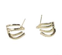 Oriental Pearl Earrings 4-5mm Gold Plated Drop(ER0151)