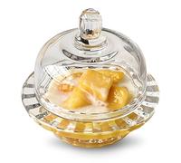 Oriental riverkit Glass Dessert Bowls, 140 ml, Clear Ice Cream Bowls, Mini Soup Bowl with Lid, Multifunctional Round Bowl for Snack, Fruit, Dipping, Salad and Pudding