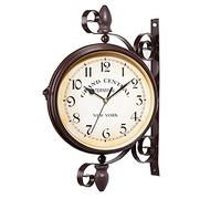 Oriental Riverkit Retro Garden Double Sided Antique Wall Clock, Waterproof, Mute, Indoor Outdoor 38 * 37cm (A)