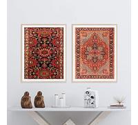 Oriental Rugs Pattern Vintage Posters and Prints Persian Carpets Retro Wall Art Canvas Painting Pictures Home Decor 15.7”x 23.6”(40x60cm) x2 No frame