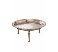 Oriental Side Table Silver Metal 50 cm Living Room Table Accessory