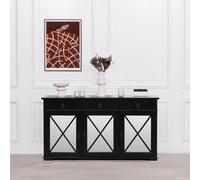 Oriental Sideboard - Black Painted - 3 Door - Medium