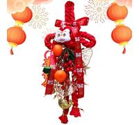 Oriental Silk Hanging - Tradition Medallion, Single Festive Bauble for Entry Way, Red Handiwork with Intricate Loop, Handcraft, Success Fringe for Doorway, Residence and Apartment Wall Display