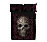 ORIENTAL SKULL - DUVET & PILLOW COVERS CASE SET DOUBLE Art by Anne Stokes