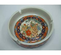 ORIENTAL THEME PEACOCK BROCADE RUSTIC MATT FINISH - ASH TRAY 10CM - BNIB-RARE