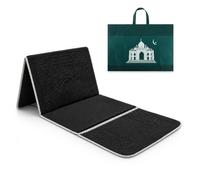 Oriental Trade Backrest Prayer Mat with Carry Bag - Large Foldable Polyester Raschel Muslim Prayer Rug for Salah, Travel, Mosque, Hajj and Umrah (Dark grey)