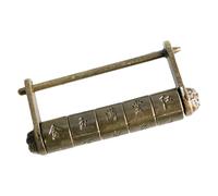 Oriental Traditional Password Lock with Chinese Characters Decorative Padlock for Wooden Jewelry Box and Cabinets