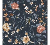 Oriental Trail Camellia Flowers Blossom Floral Themed Wallpaper Perfect for Romantic DIY Wallcovering Bedrooms Restrooms or Any Feature Walls in Navy Blue Colour Holden 13820