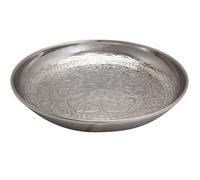 Oriental Tray Silver Metal 31 cm Serving Tea Tray Handmade