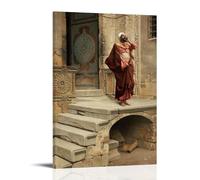 Orientalist Art Ludwig Deutsch Calling The Faithful 1893 Middle Eastern Figure with Traditional Attire Wall Art Print Picture Print Canvas Wall Paint Arts Decor Modern Home Artworks Gift Idea Frame 12