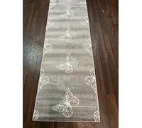 OrientalRugCompany Grey Butterfly design hallway runner 60cm x 180cm