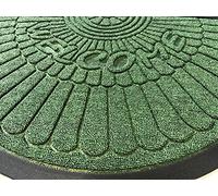 orientalrugcompany Heavy Half Moon Rubber Edged Door Mats 45cm x 75cm green