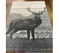 orientalrugcompany Rugs 160cm x 230cm Aproxx 8x5ft Grey Stag Design Soft Pile Hessian Backing Carpets/Mats