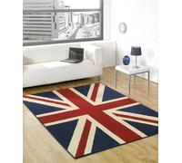 orientalrugcompany Union jack Rugs Red-White-Blue Large Size 160x230cm Approx 8x5ft Woven Hessian Backed