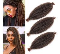 Orientfashion Afro Twist Hair 10-24 Inch 3 Packs Bouncy Afro Twist Hair Pre-Stretched Wrap Hair for Soft Locs Hair Extensions (T1b/30 24 Inch 3pcs)