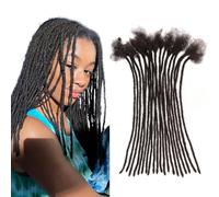 Orientfashion Human Hair Dreadlocks Extensions Natural Black Dreads Locs Wigs 12inch 0.4cm 20 Locs